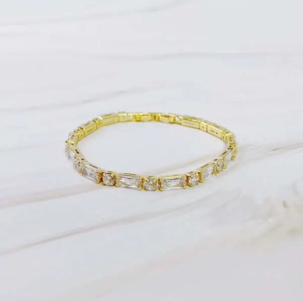 Mixed Shape Sparkle Tennis Bracelet